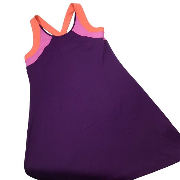 Title Nine Diamalete Athletic Dress Stretch Tennis Golf Size M Colorblock Purple - Picture 8 of 11
